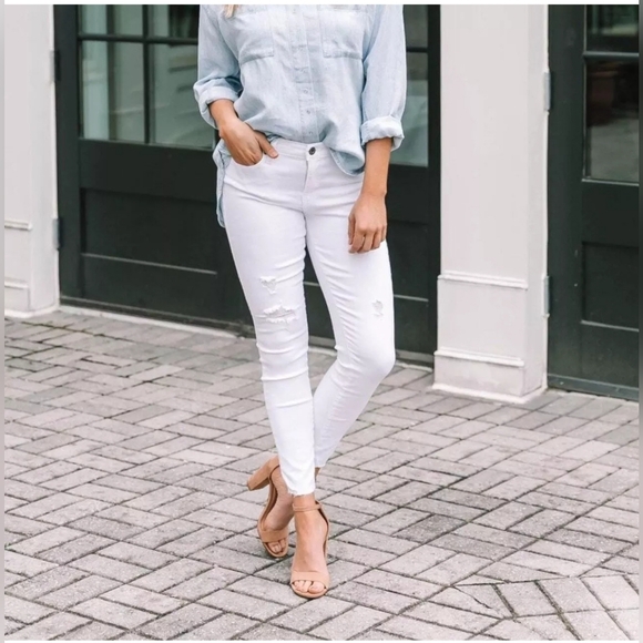 pistola Denim - Pistola White distressed high rise skinny jeans size 28